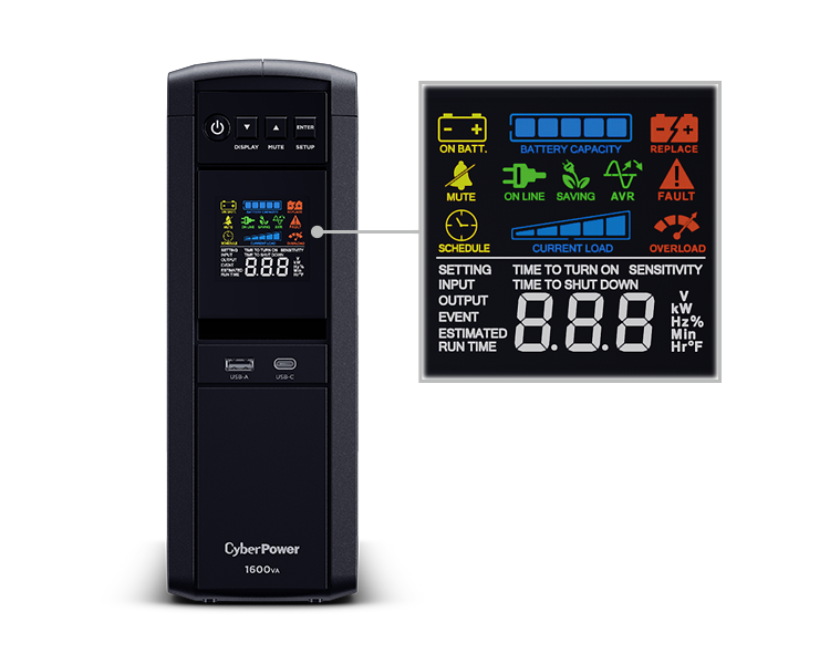 CyberPower PFC Sinewave CP1600EPFCLCD-UK Line-interactive UPS - 1.60 kVA/1 kW - Image 2