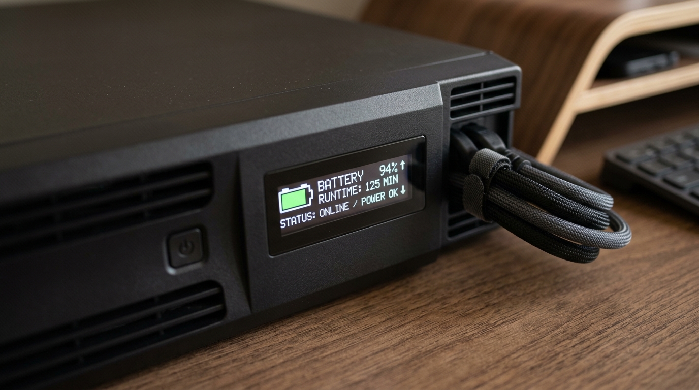 UPS showing battery charge level