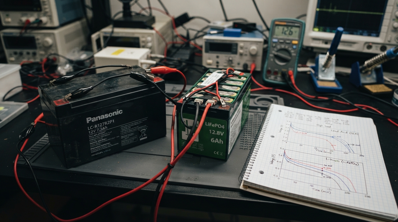 batteries on a test bed