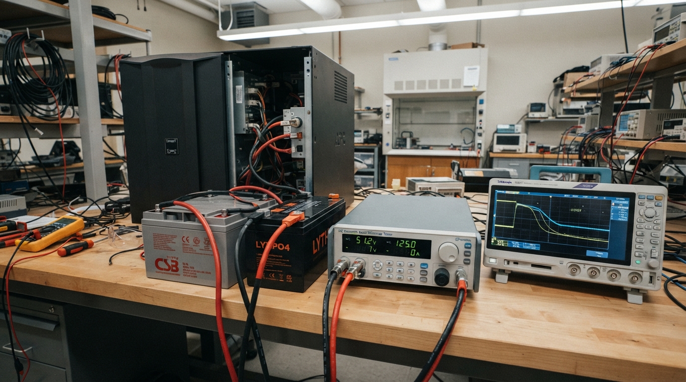 batteries on a test bed